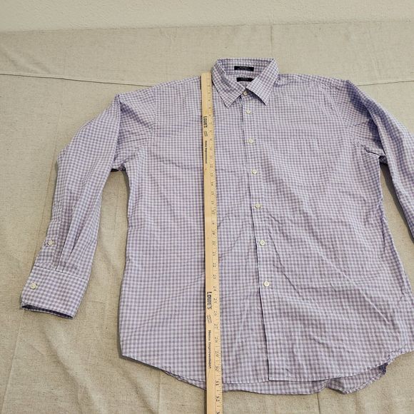 Lincs Shirt Mens XL Purple Plaid Button Up Long Sleeve Cotton - Picture 5 of 11